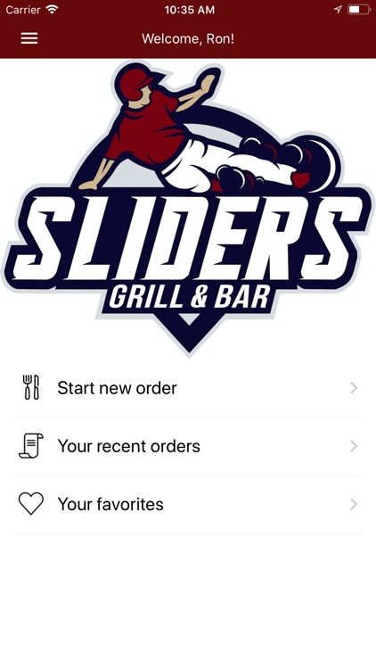 Sliders Grill & Bar Ordering