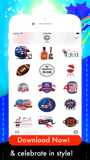 USAmoji - 4th of July Stickers(圖4)-速報App