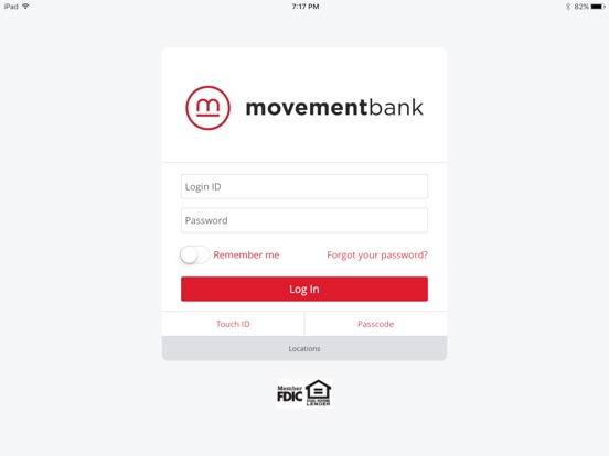 iPad Image of Movement Bank Mobile App