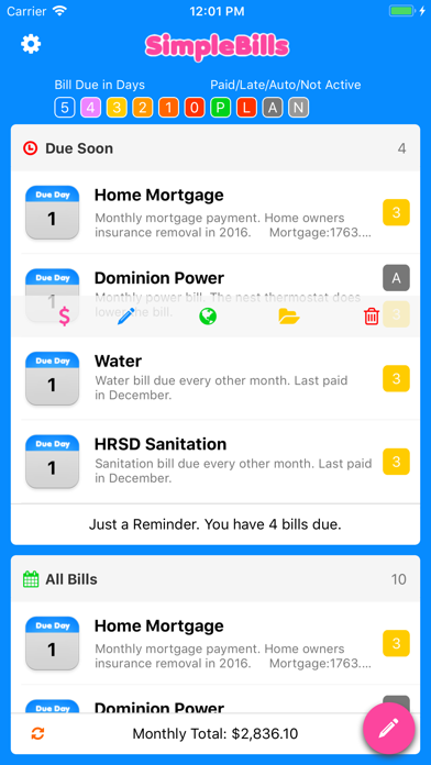 How to cancel & delete Simple Bill Reminders from iphone & ipad 2