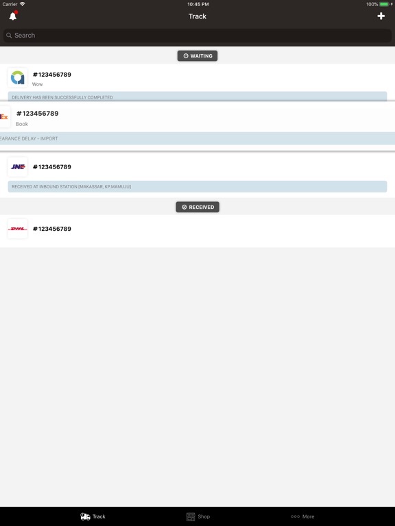 PaketQ - Track Shipments iPad PaketQ - Track Shipments iPad