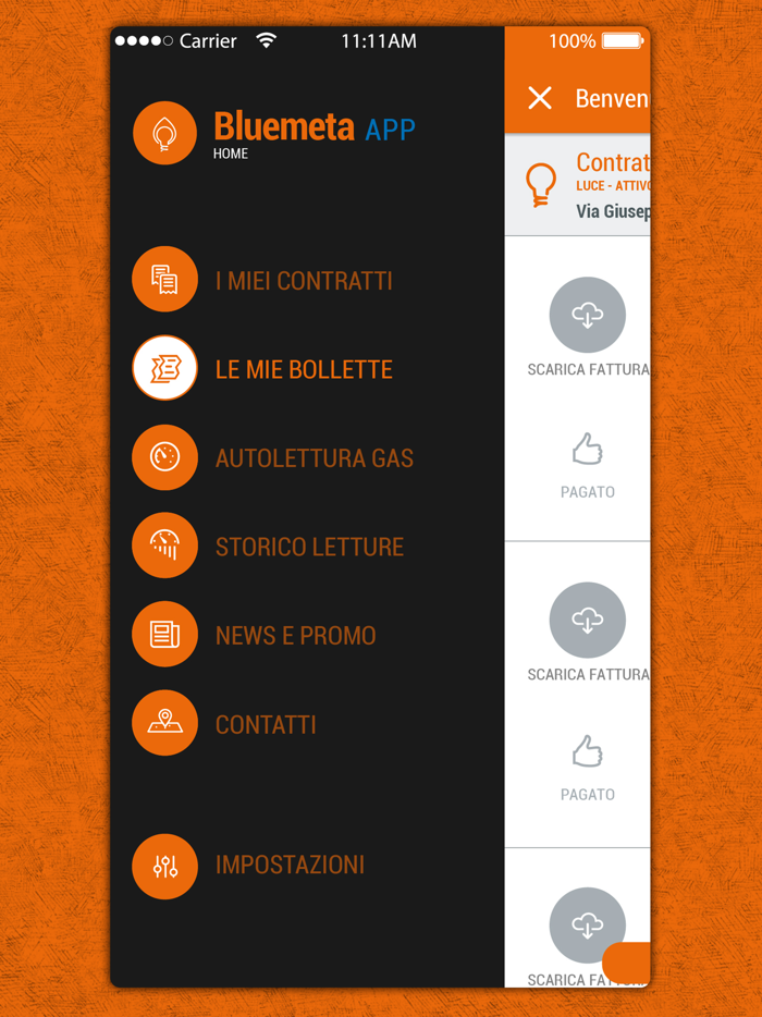 Bluemeta App gas e luce