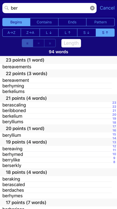 Lexica Word Finder for Scrabble (North America) screenshot 2