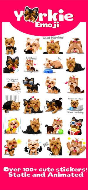 Yorkie Dog Emoji Stickers(圖2)-速報App