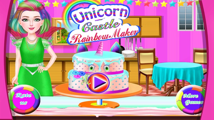 Unicorn Castle Rainbow Cake