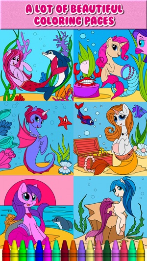 Pony Mermaid Coloring Book(圖2)-速報App