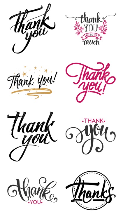 Thanks Typography Stickers App