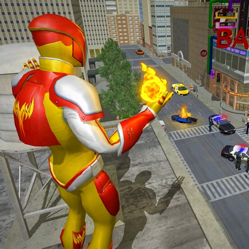 Real City Superhero Fireman Icon