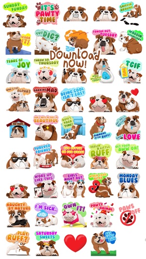 English Bulldog Emoji Stickers(圖5)-速報App