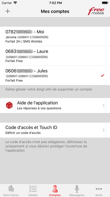 Mon compte pour Free Mobile