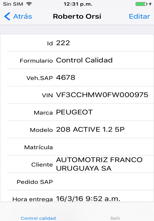 Control de Calidad screenshot 2