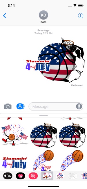 Basketball 4th of July Sticker(圖3)-速報App