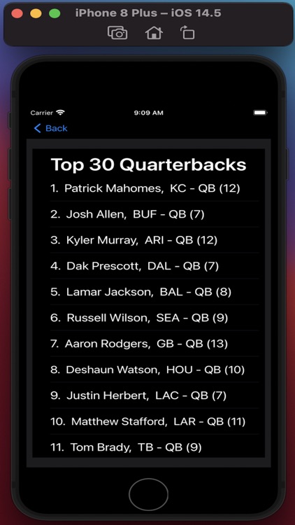 Fantasy FB Draft Kit