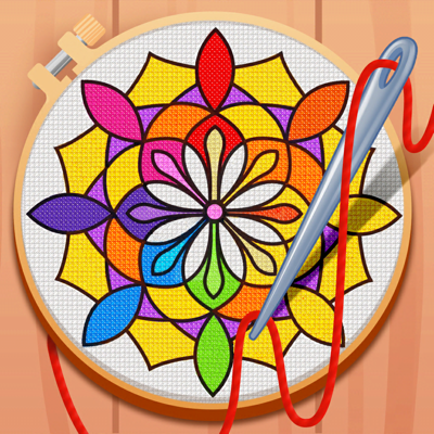 Cross Stitch Coloring Mandala