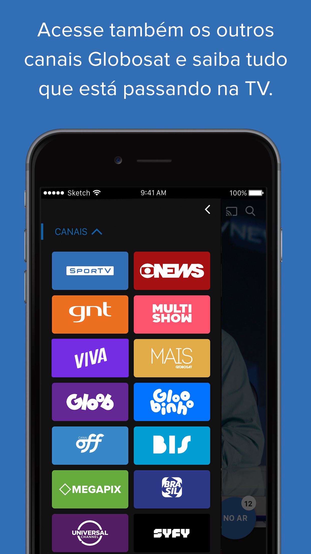 Screenshot do app SporTV Play
