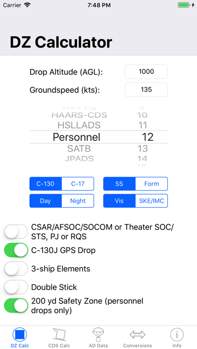 DZ Calc: Drop Zone Calculator Screenshot 1