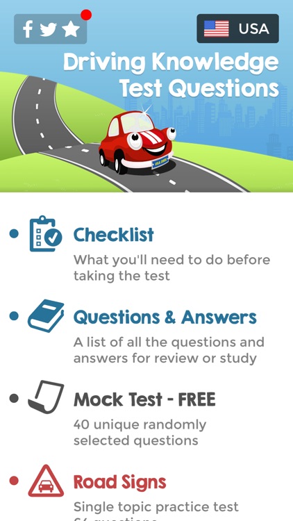 US Driving Knowledge Test 2018