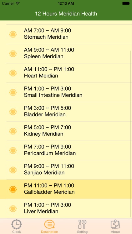 Meridian Health Clock