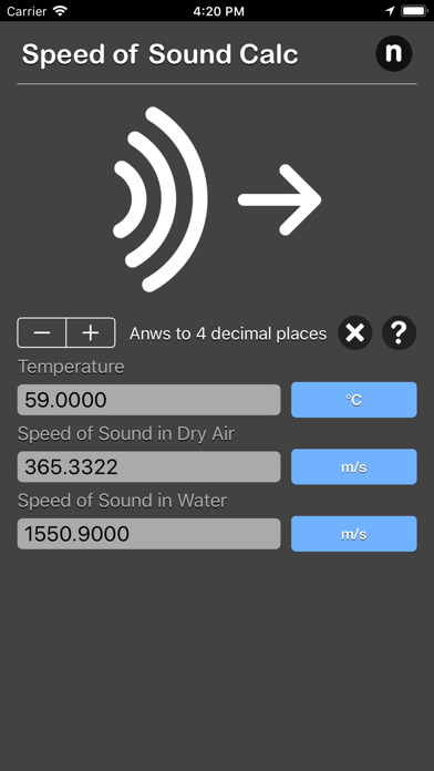 Speed of Sound Calculator screenshot 2