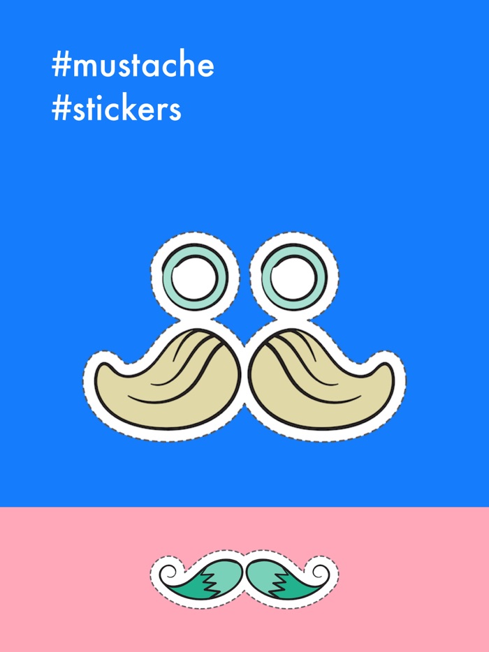 Mustache Stickers Pro