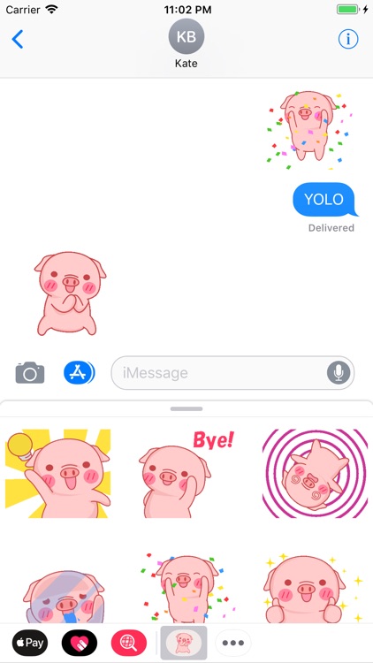 Mini Pig Animated Stickers