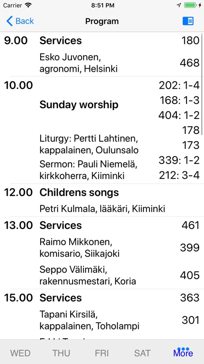 Summer Services 2018