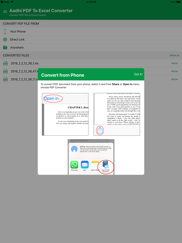 Aadhi PDF to Excel Converter