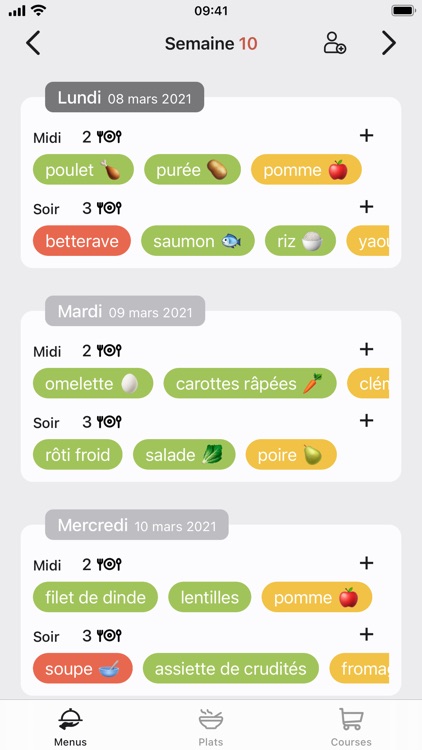 Menus - Planificateur de repas