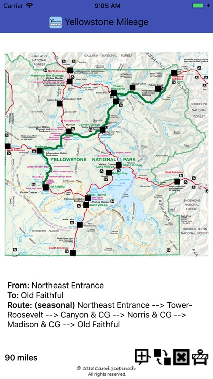 Yellowstone Mileage