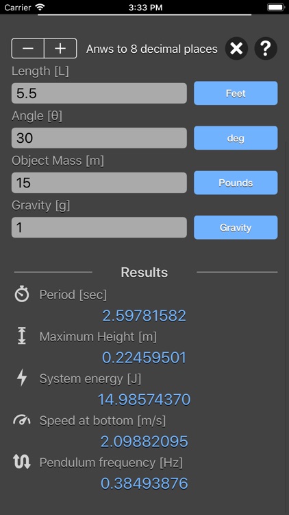Simple Pendulum Calculator screenshot-3