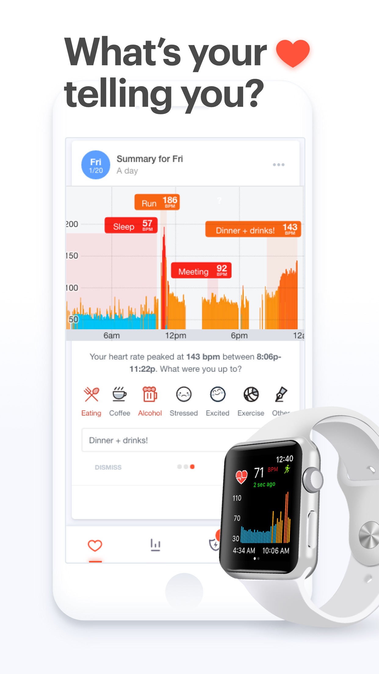 Screenshot do app Cardiogram: Heart Rate Monitor