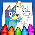 Glitter bluey Coloring Pages