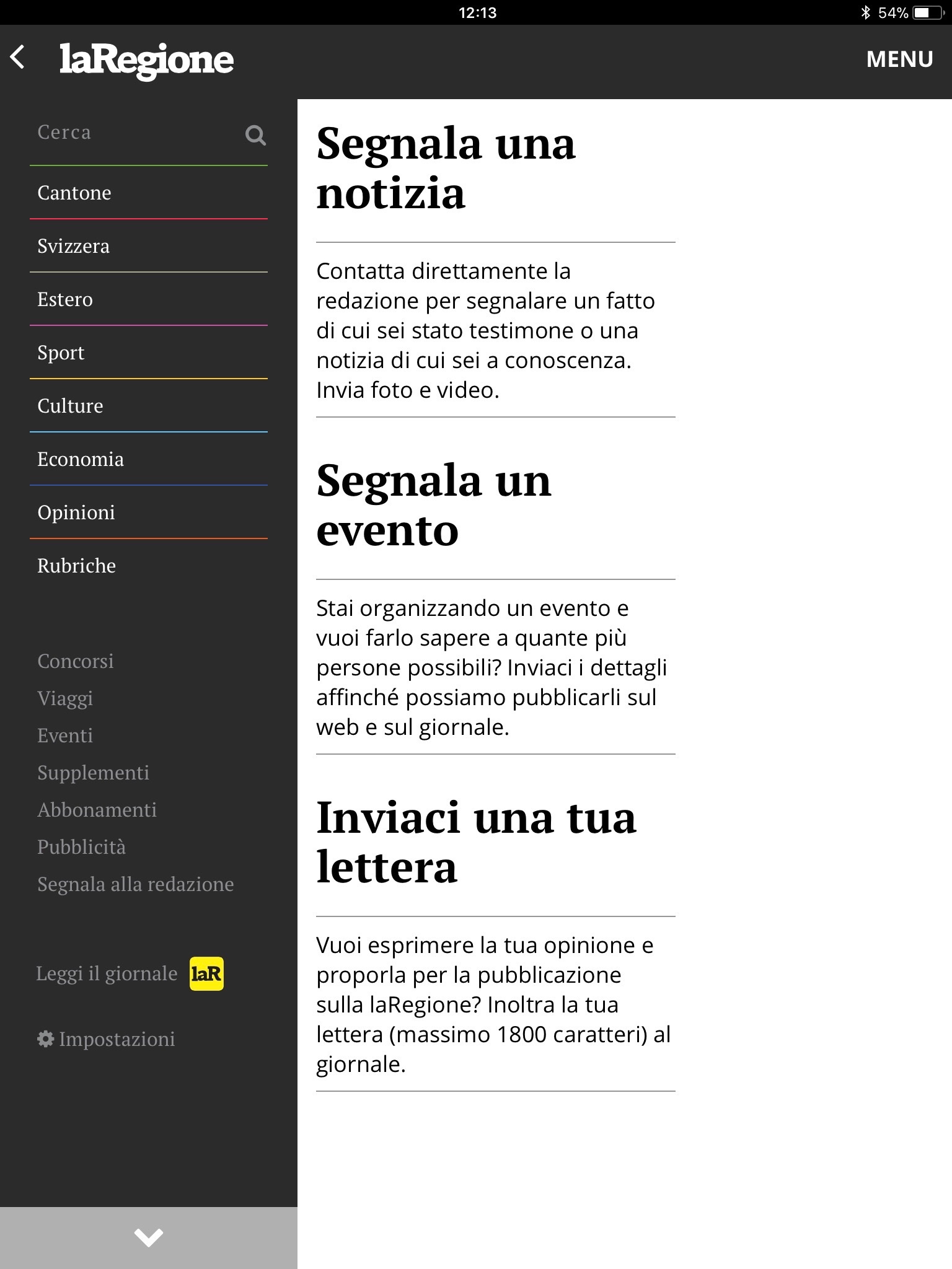 laRegione online screenshot 3