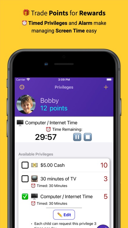 Privilege Points Chore Tracker