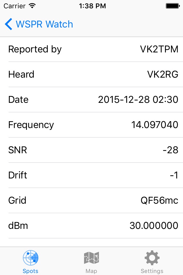 WSPR watch screenshot 3