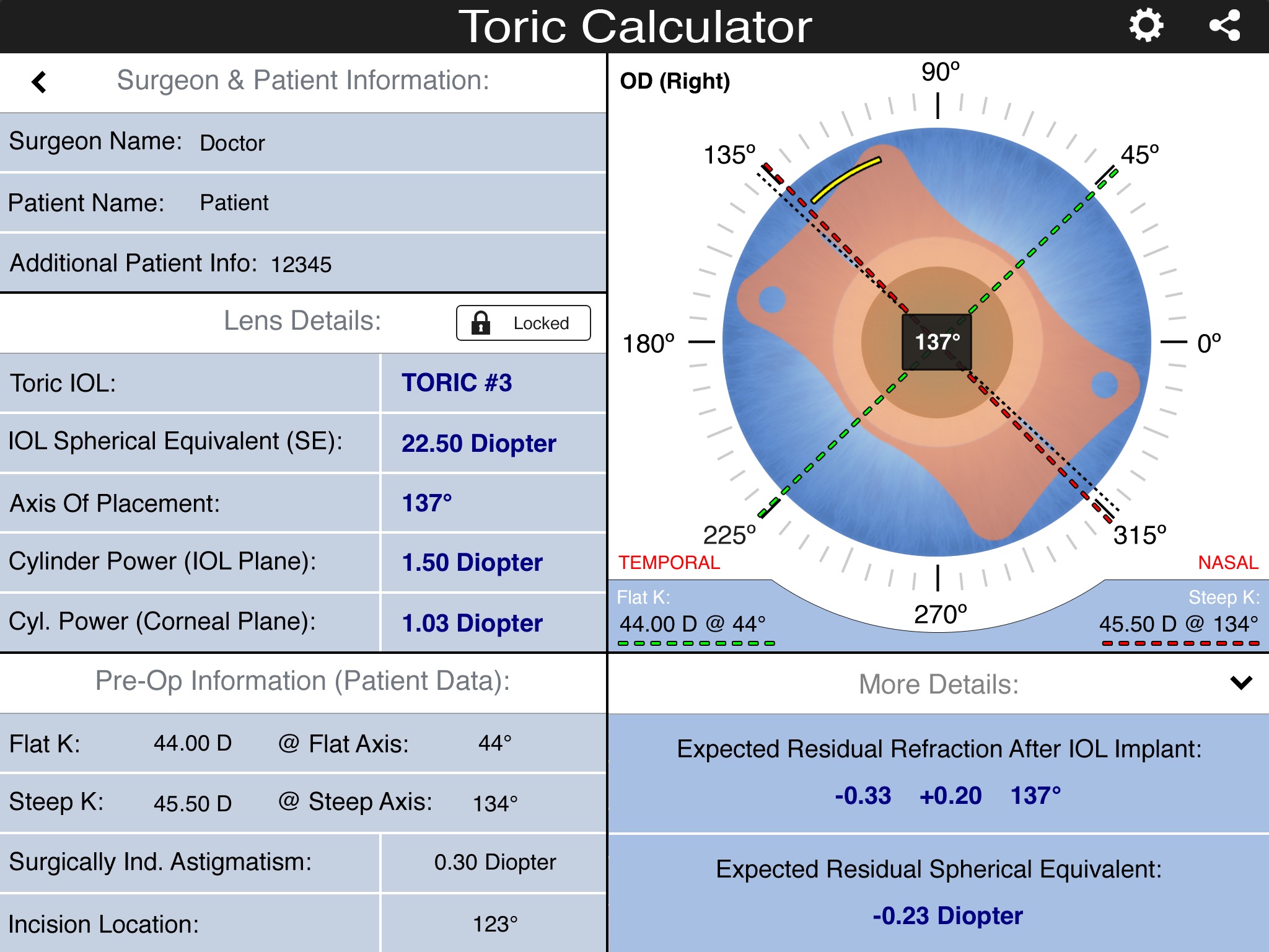 IOL Toric Calculator screenshot 3