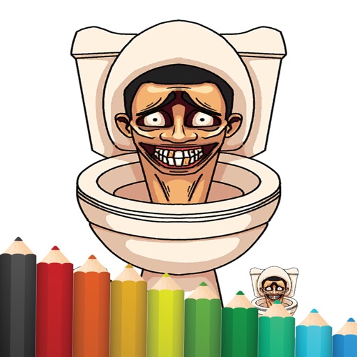Coloring Happy toilet Icon