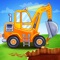 In house Construction Truck games drive with Digger, bulldozer to build a house