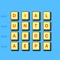 From the original 4x4 square, which contains real horizontal and vertical words, at the beginning of the game there is a square containing pairs of words that have changed a letter between them