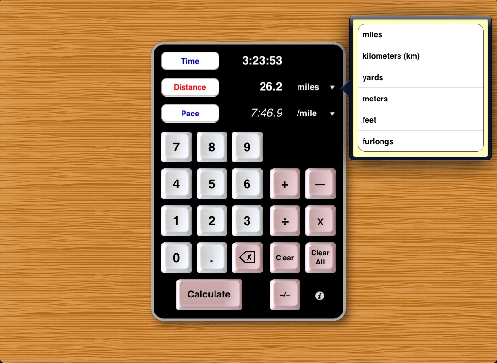 Athlete's Calculator for iPad screenshot 3