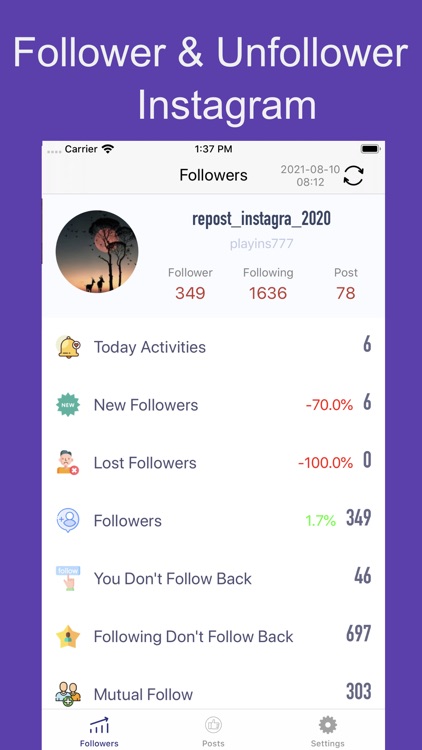 Followers tracker for Insta™