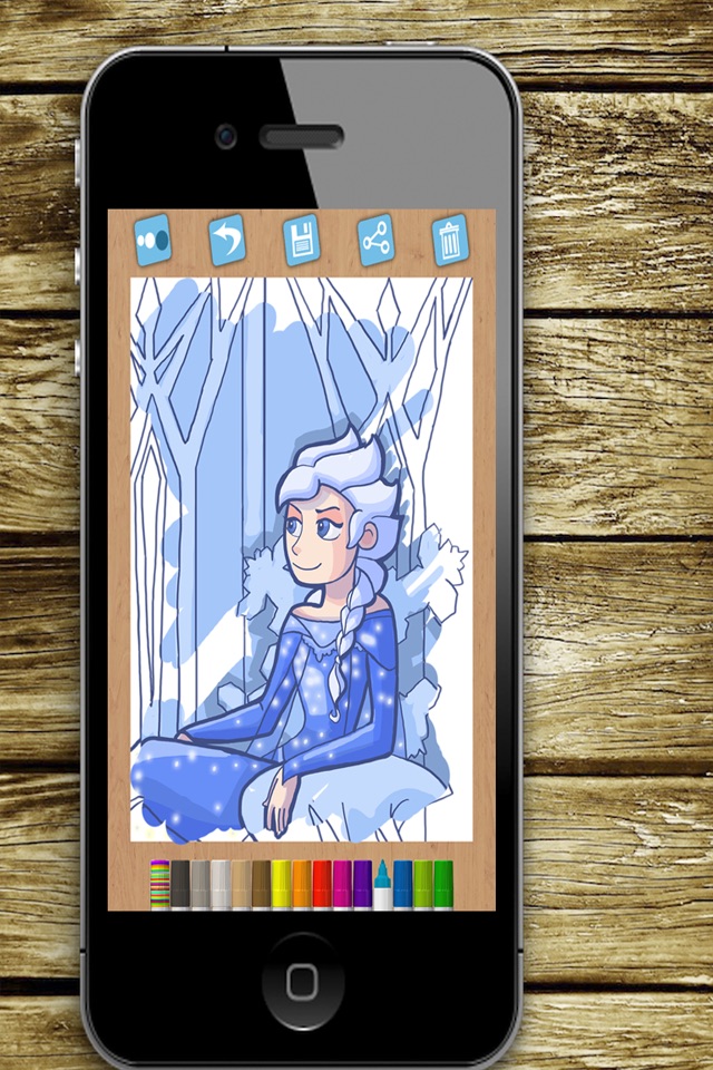 Pintar princesas de hielo screenshot 3