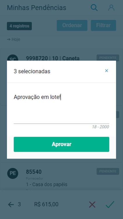 Minhas Pendências de Aprovação