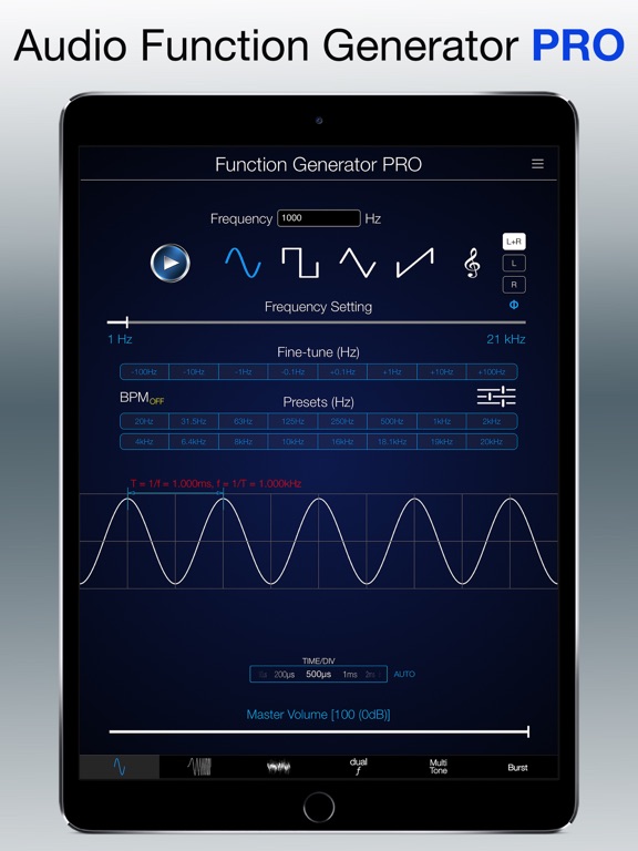 Audio Function Generator PRO Screenshots