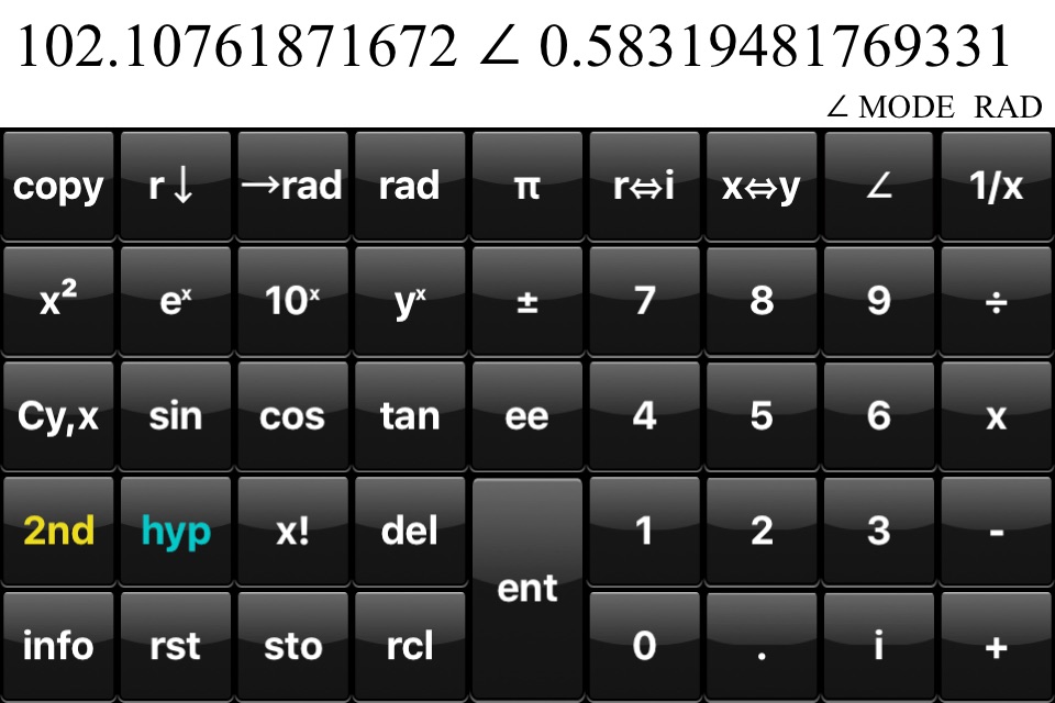 Complex RPN Calculator screenshot 2
