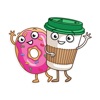 Coffee with Donut Stickers