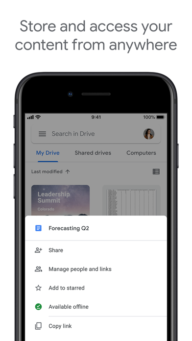 Google Drive Screenshot on iOS