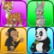 Tap the cards and memorize the animal behind them, in order to match its couple