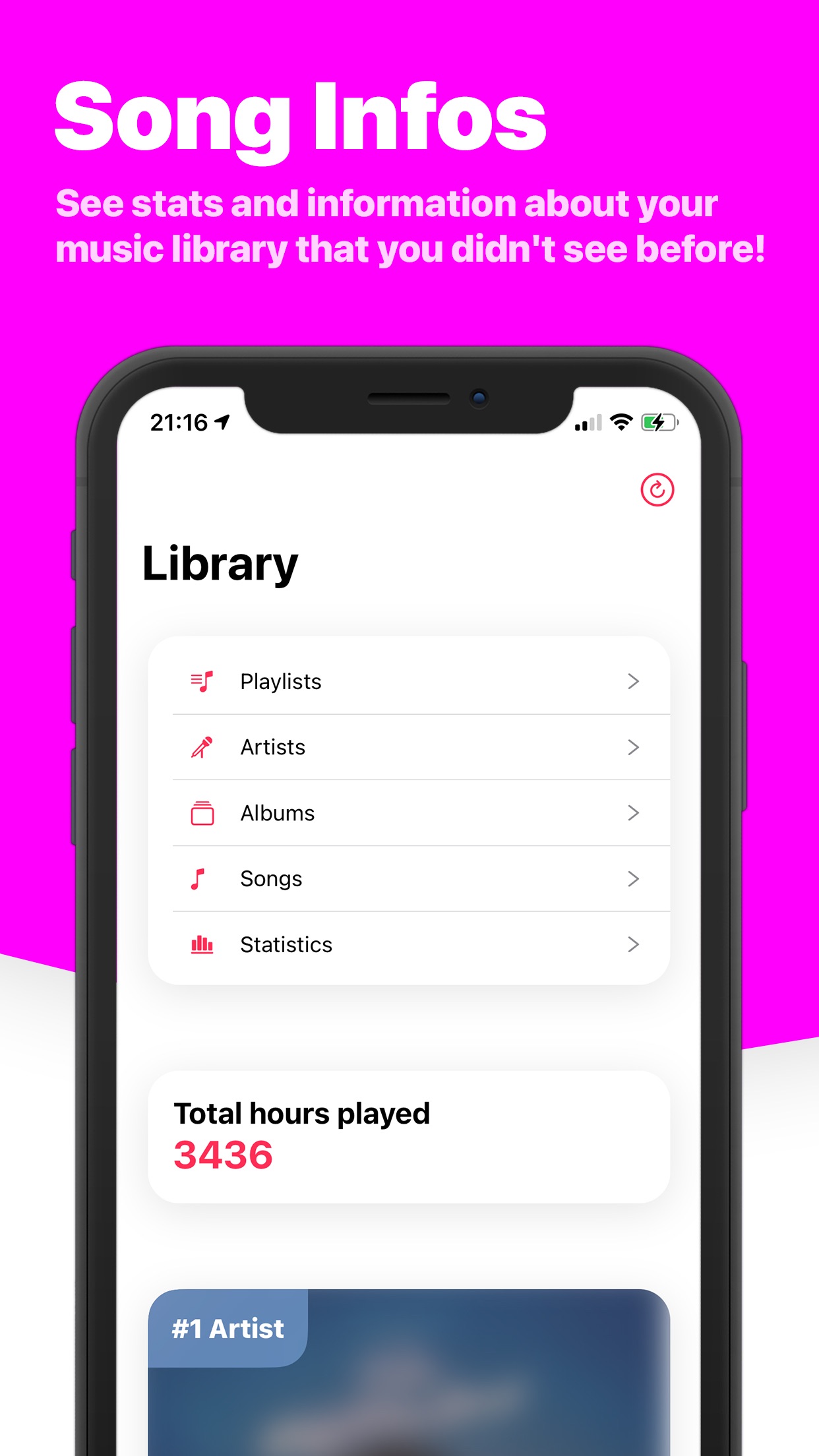 Screenshot do app Song Infos - your music stats