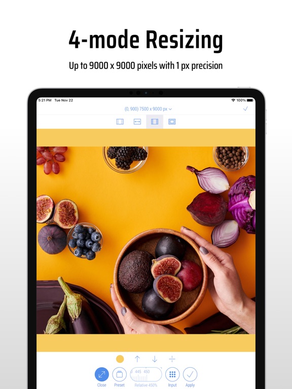 CropSize Photo Resizer Editor App voor iPhone, iPad en iPod touch